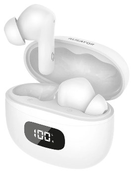 Aligator TWS sluchátka Pods ANC TWS08WT, bílá ANC